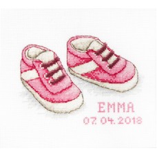 AANBIEDING: Borduurpakket babyschoentjes roze 
