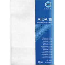 Borduurstof Aïda 18 count - 39 x 45cm Wit